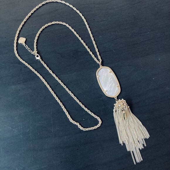 Kendra Scott Opalescent White Gold Pendant Necklace - Picture 2 of 3